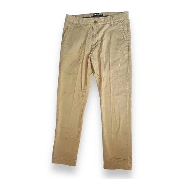 U.S. Polo Assn. Men’s Beige Khaki Pants, W34 L30 - Slim Fit, Embroidered Logo - Picture 1 of 10